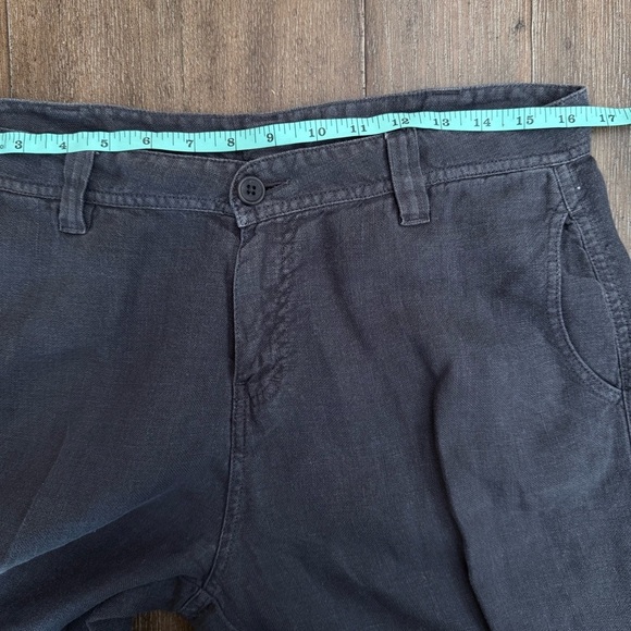 Poetry Trousers Linen Cropped Tapered Women’s 10 Lagenlook Charcoal Beach Costal - Picture 4 of 10